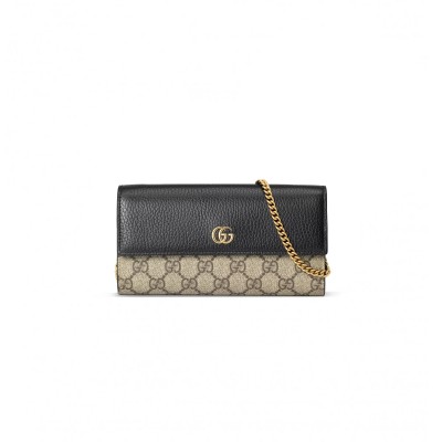 GUCCI GG MARMONT BI-COLOR WALLET ON CHAIN ‎54658517WAG1283 (19*10cm)